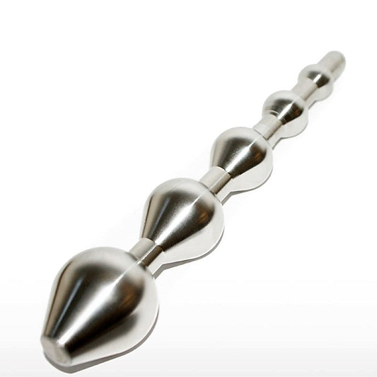 Five Stage Bulbed Steel Sex Probe by Hell's Couture - Anal Beads and Balls