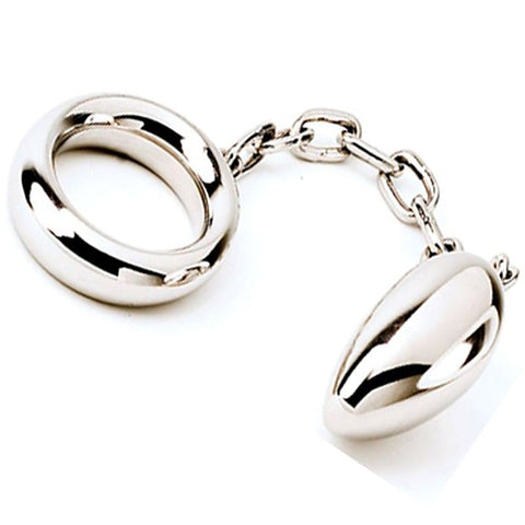 Hells Couture Donut Steel Cock Ring With Anal Egg Dual Stimulation - Spreaders and Hangers