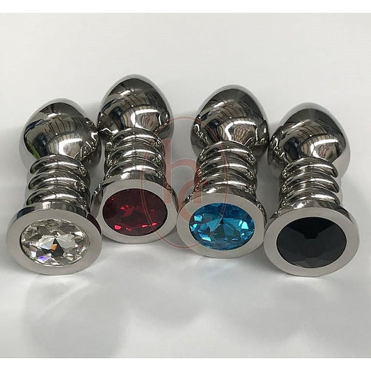 Ribbler Metal Jeweled Large Anal Plug by Hell's Couture - Breast and Nipple Toys