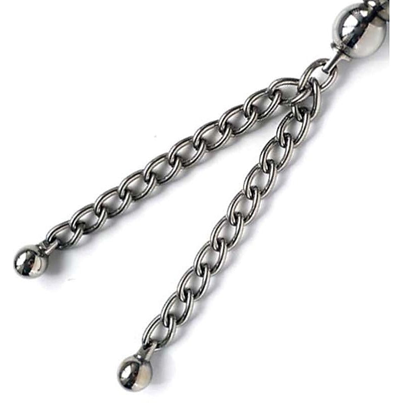 Triple Kegel Ball with Twin Chains by Hell's Couture - Steel Sex Toys