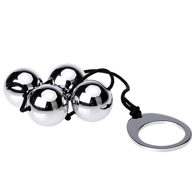 Utimi Stainless Steel Anal Balls x 4 by Hell's Couture - Steel Sex Toys