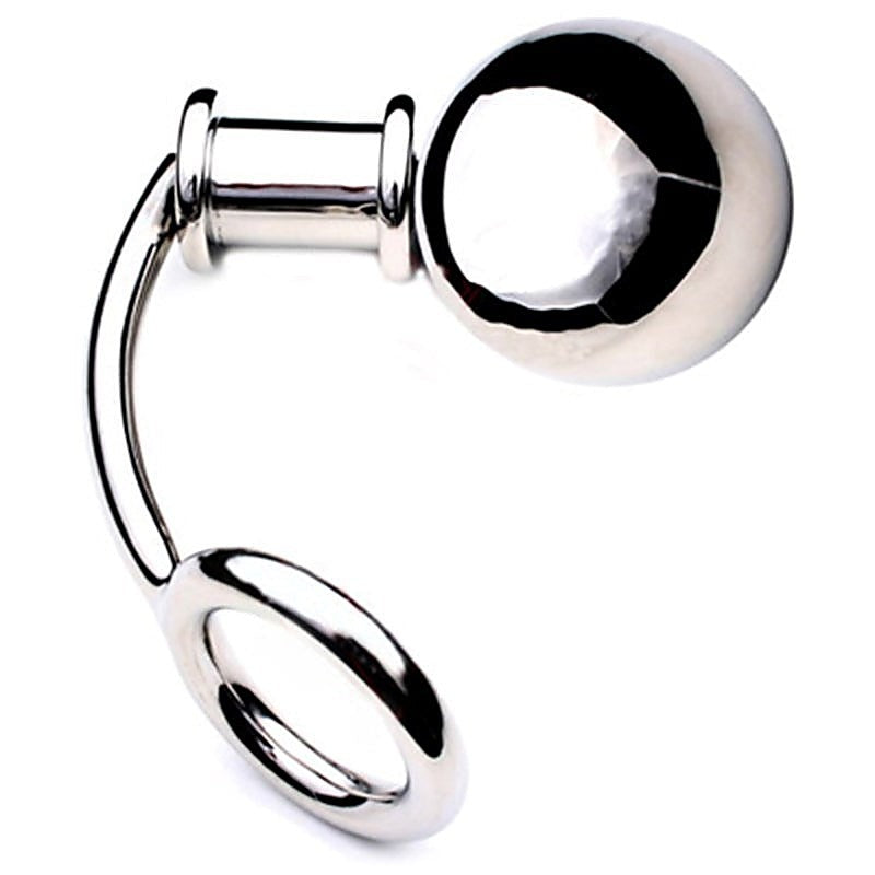 Extra Heavy Cockring & Anal Plug by Hell's Couture - Steel Sex Toys