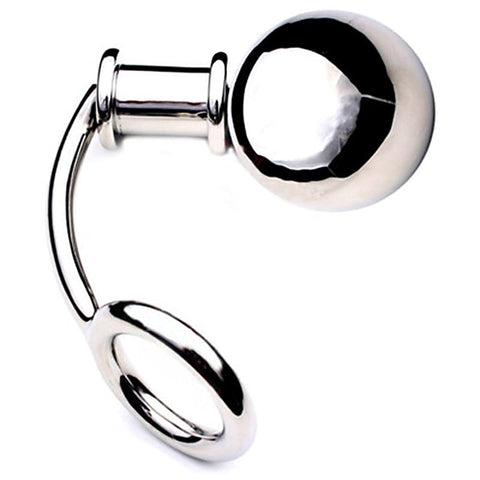 Extra Heavy Cockring & Anal Plug by Hell's Couture - Steel Sex Toys