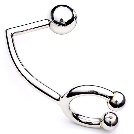 Horse Shoe Cock Ring with Anal Intruder by Hell's Couture - Spreaders and Hangers