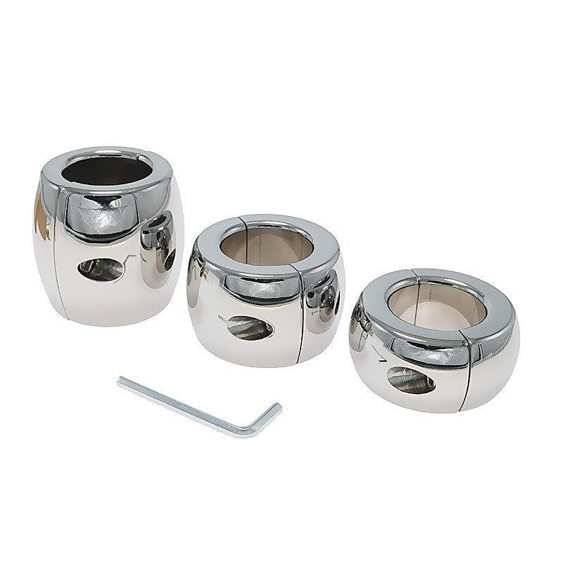 BDStyle Oval Ball Steel Stretcher Weights Screw with Split Ring Design - Ball and Cock Toys