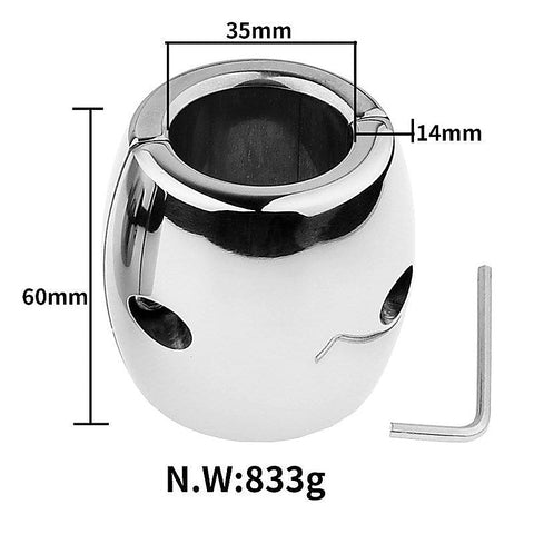 BDStyle Oval Ball Steel Stretcher Weights Screw with Split Ring Design - Ball and Cock Toys