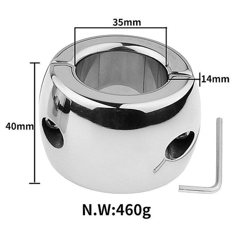 BDStyle Oval Ball Steel Stretcher Weights Screw with Split Ring Design - Ball and Cock Toys
