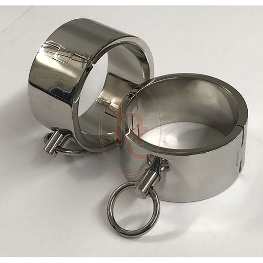 Deluxe Steel Bondage Wrist Cuffs by Hell's Couture - Cuffs and Restraints