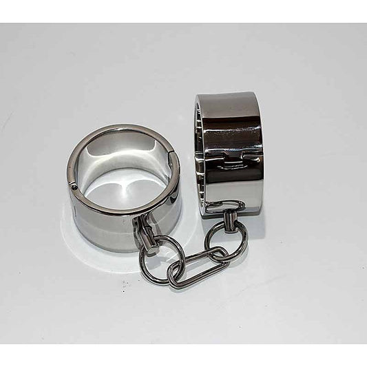 Steel Lust Cuffs with Chain by Hell's Couture - Cuffs And Restraints