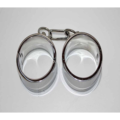 Steel Lust Cuffs with Chain by Hell's Couture - Cuffs And Restraints