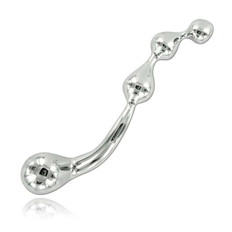 Hells Couture Stainless Steel Bliss Curved Metal G Wand Premium Dildo - Steel Sex Toys