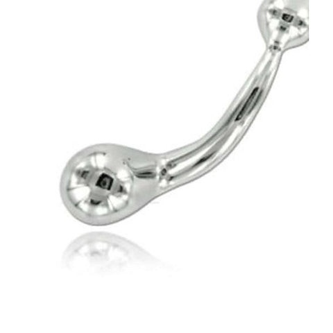 Hells Couture Stainless Steel Bliss Curved Metal G Wand Premium Dildo - Steel Sex Toys