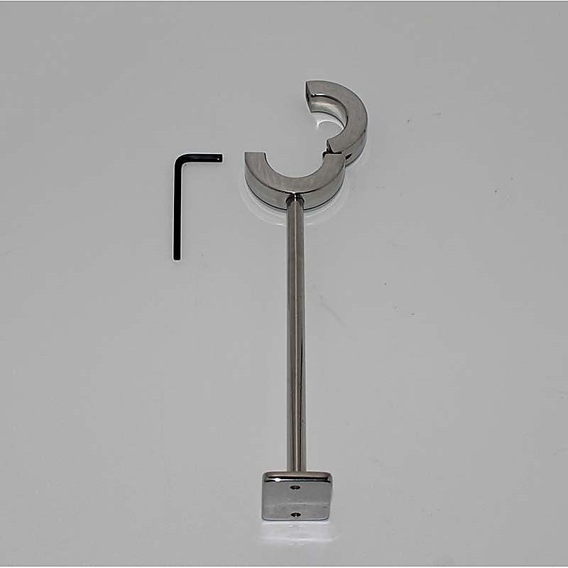 Hells Couture STUK Heavy Locking Testicle Steel Mount Fixed Restraint - Ball and Cock Toys