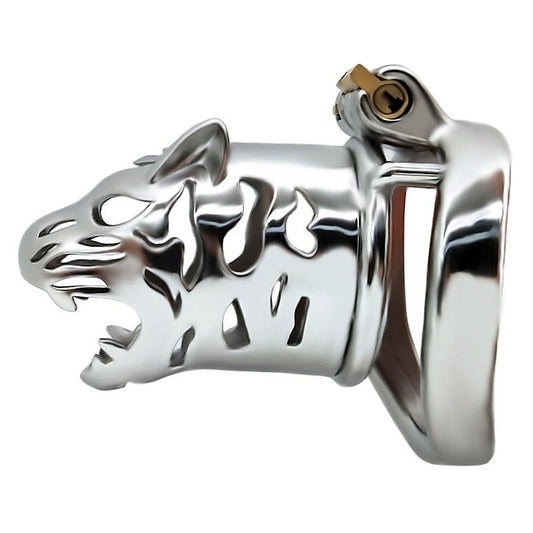 Ridem Tiger Silver Cock Cage by Hell's Couture - Male Chastity