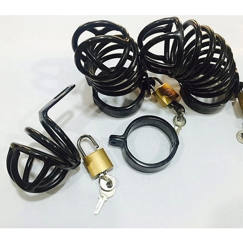 Nugatory Cock Cage Black Metal by Hell's Couture - Male Chastity