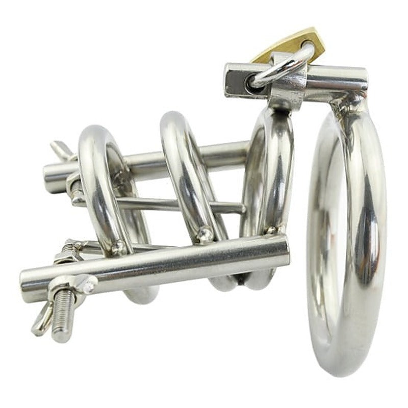 Hells Couture Stainless Steel Penis Stretcher & Male Chastity Device - Ball And Cock Toys