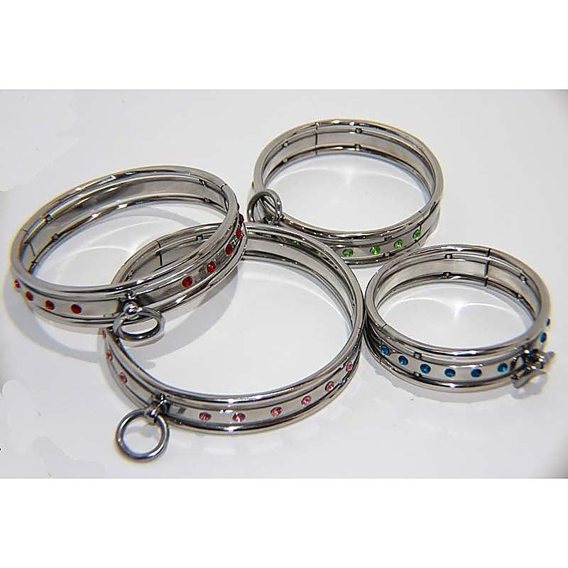 Steel Jewelled Slave Collar Large by Hell's Couture - Collars and Leads