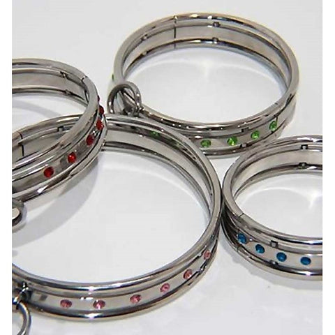 Steel Jeweled Slave Collar XLarge by Hell's Couture - Anal Beads and Balls