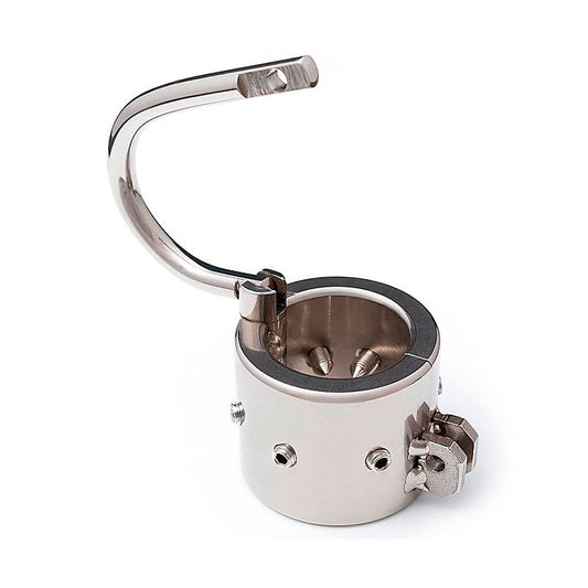 Locking Spiked Ball Splitter by Hell's Couture - Steel Sex Toys