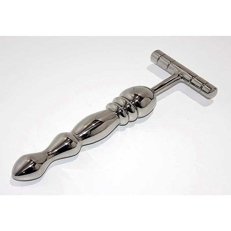 The Ripple T-Bar Extreme Steel Dildo by Hell's Couture - Anal Dildos