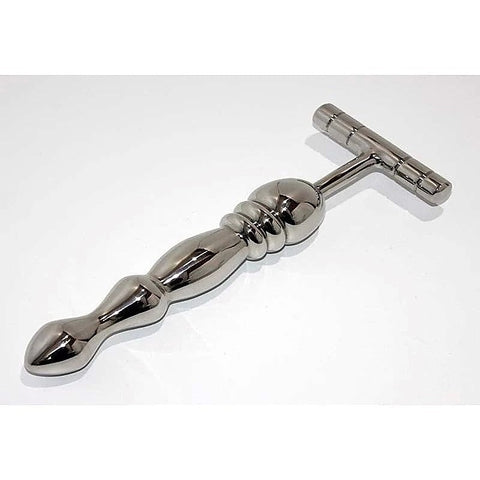 The Ripple T-Bar Extreme Steel Dildo by Hell's Couture - Anal Dildos