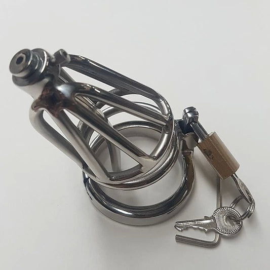 Locked Up Pee Thru Chastity Cage by Hell's Couture - Male Chastity