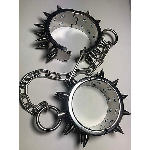 Unisex Spiked Leg Irons by Hell's Couture - Cuffs and Restraints
