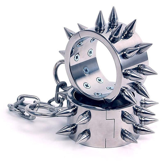 Spiked Metal Restraints by Hell's Couture - Collars and Leads