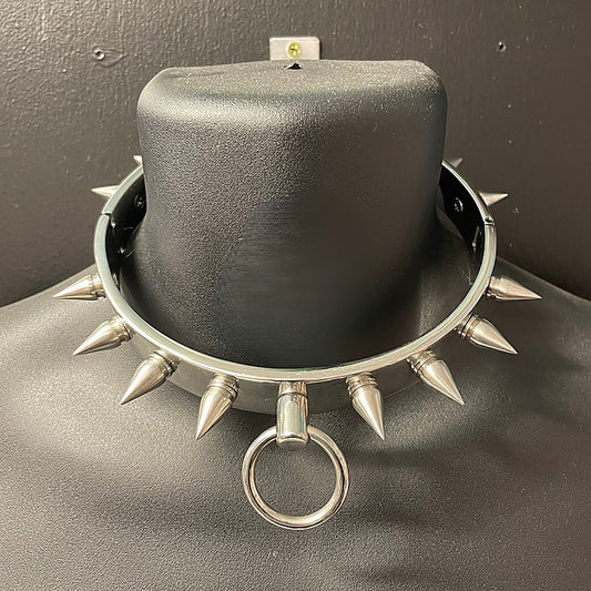 Spiked Metal BDSM Collar by Hell's Couture - Collars and Leads