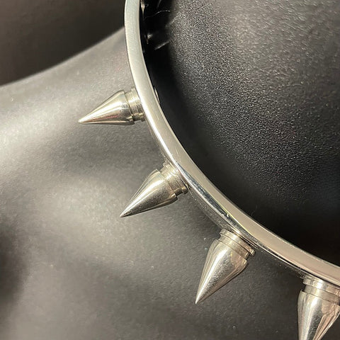 Spiked Metal BDSM Collar by Hell's Couture - Collars and Leads