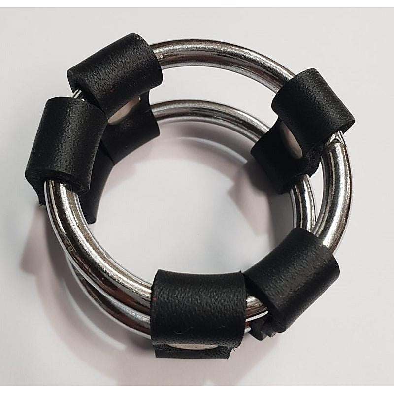 Plain Tube Steel Double Cock Ring Black - Cock Rings