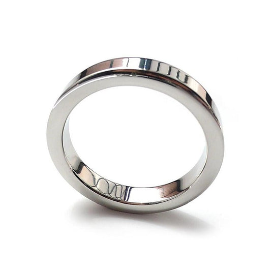 6mm Square Edged Steel Pleasure Cock Ring by Hell's Couture - Cock Rings