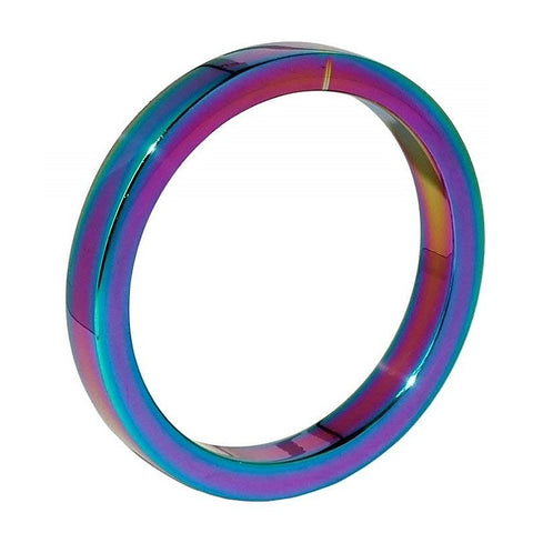 Rainbow Cock Ring Steel 6MM by Hell's Couture - Cock Rings