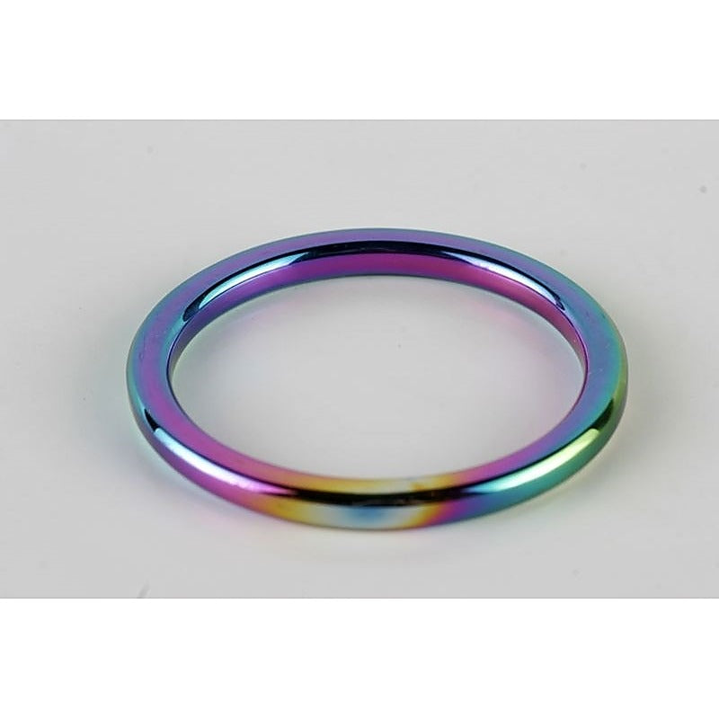 Rainbow Cock Ring Steel 6MM by Hell's Couture - Cock Rings