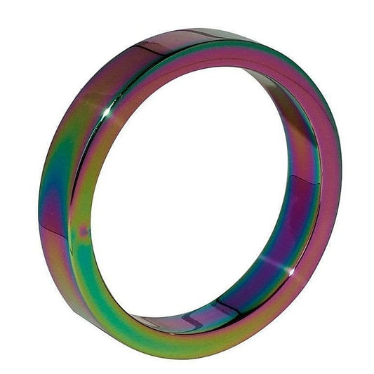 Heavy Duty Rainbow Metal Cock Ring by Hell's Couture - Cock Rings