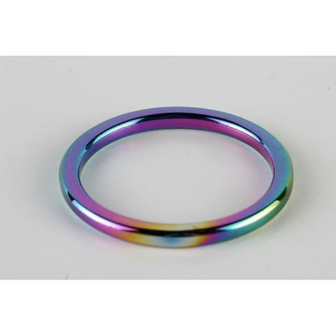 Heavy Duty Rainbow Metal Cock Ring by Hell's Couture - Cock Rings