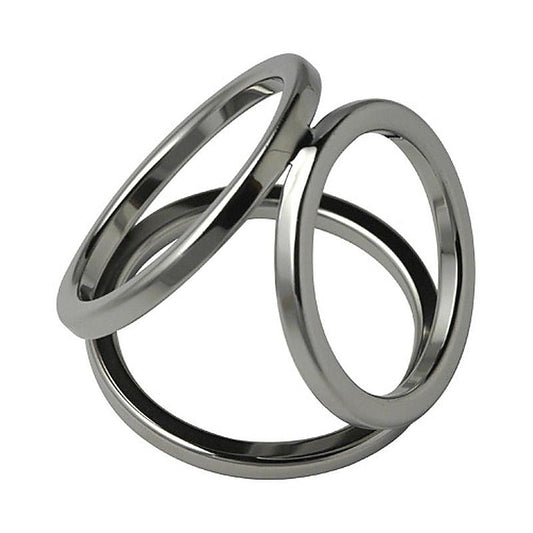 Triple Cock and Ball Ring by Hell's Couture - Cock Rings