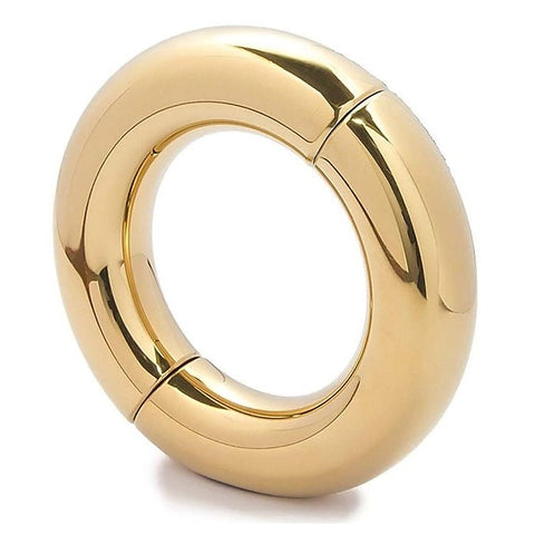 Hells Couture Oval Ball Metal Stretcher Gold Split Ring Design - Ball and Cock Toys