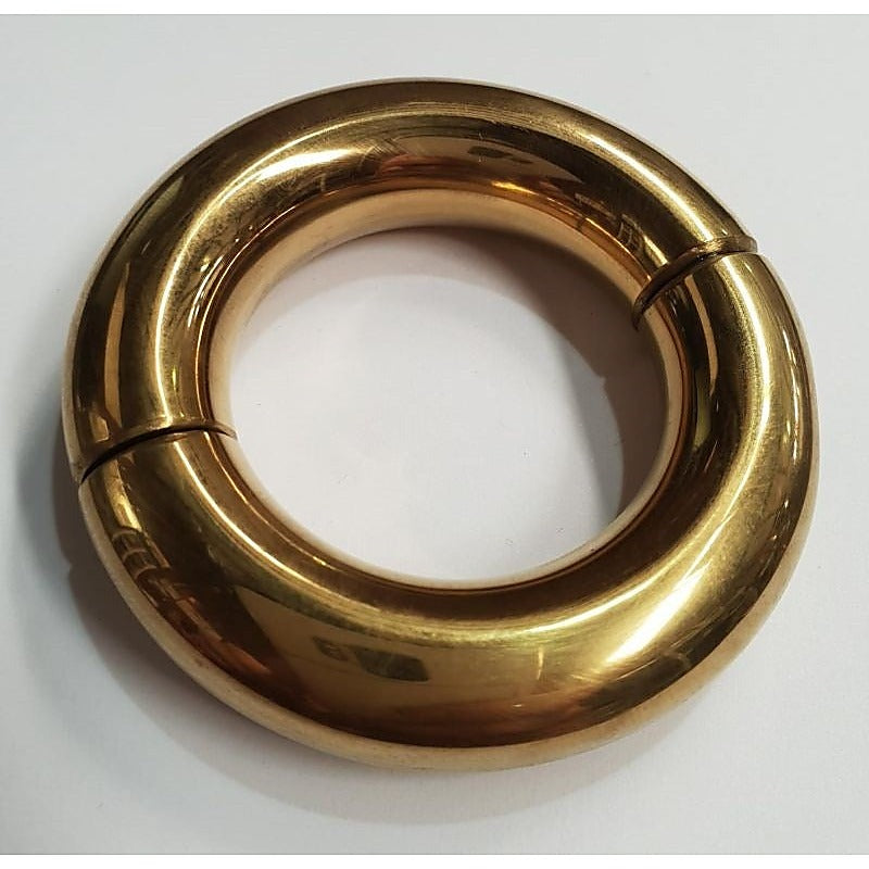 Hells Couture Oval Ball Metal Stretcher Gold Split Ring Design - Ball and Cock Toys