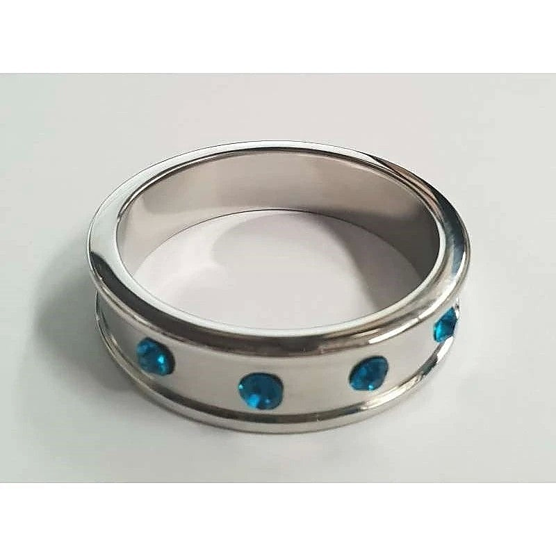 Deep Shallow Cock Ring 55mm Sapphire by Hell's Couture - Cock Rings