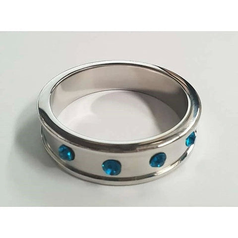 Deep Shallow Cock Ring 55mm Sapphire by Hell's Couture - Cock Rings