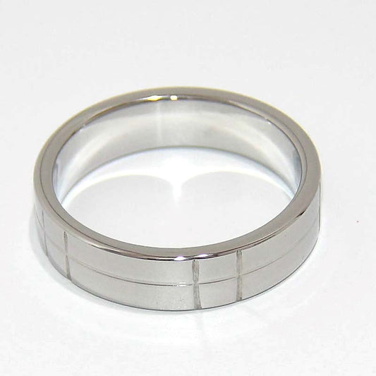 Steel Grooved Cock Ring by Hell's Couture - Cock Rings