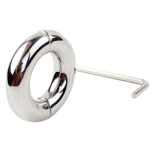 Oval Ball Stretcher In Steel by Hell's Couture - Cock Rings