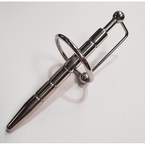 Ribbed Penis Plug with Glans Ring by Hell's Couture - Penis Plugs