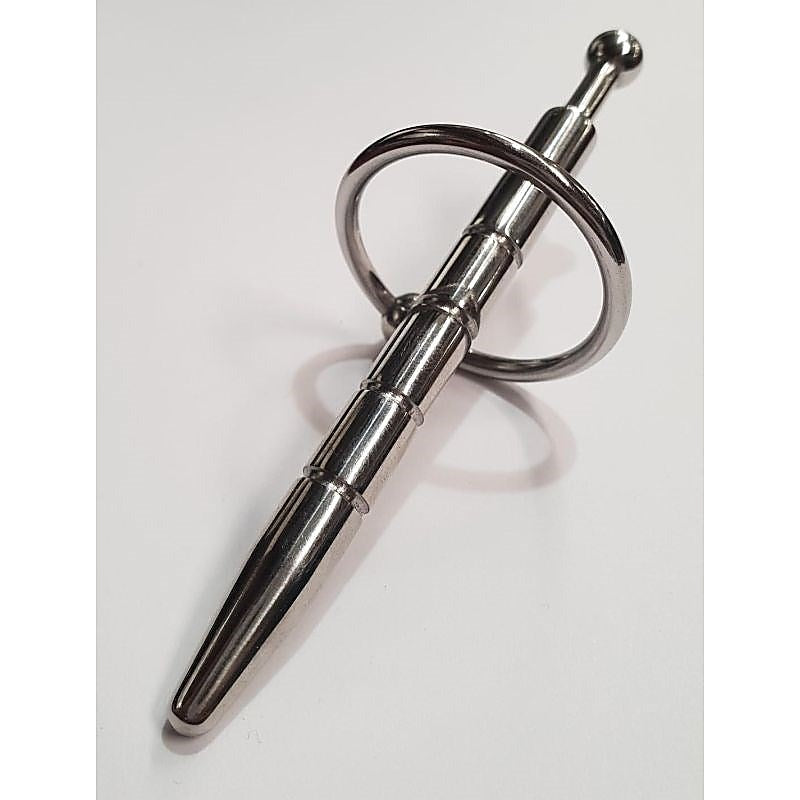 Ribbed Penis Plug with Glans Ring by Hell's Couture - Penis Plugs