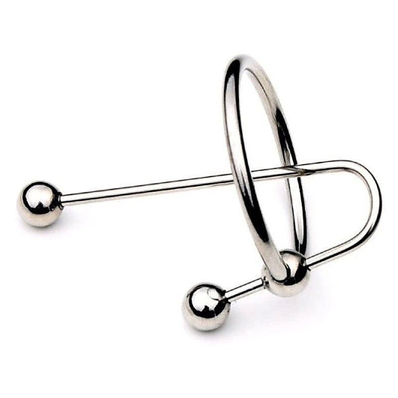 JustSteel Urethra Clip with Glans Ring by Hell's Couture - Penis Plugs