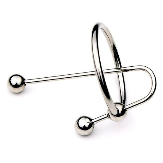 JustSteel Urethra Clip with Glans Ring by Hell's Couture - Penis Plugs