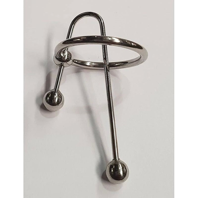 JustSteel Urethra Clip with Glans Ring by Hell's Couture - Penis Plugs