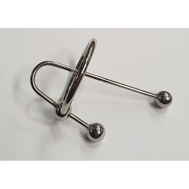 JustSteel Urethra Clip with Glans Ring by Hell's Couture - Penis Plugs