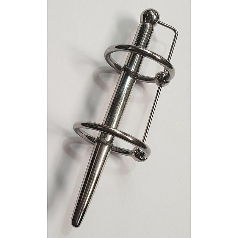 Prince Albert Plug & Dual Glans Cock Ring by Hell's Couture - Penis Plugs
